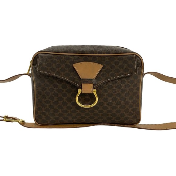 CELINE Vintage Brown Leather Shoulder Bag - Picture 1 of 8